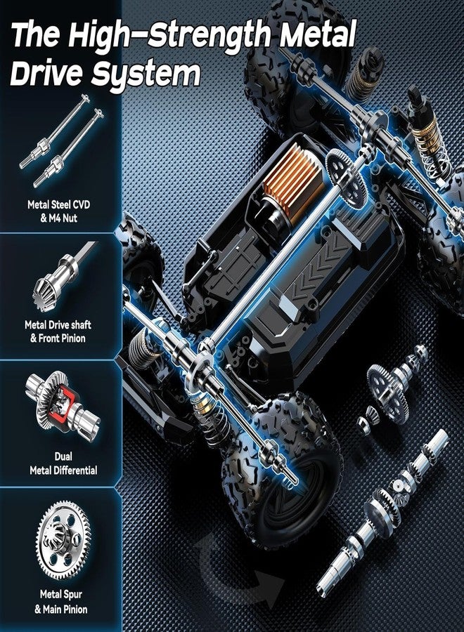 Daji 1:18 High-Speed Remote Control RC Car, 40+ KM/H 4WD Off-Road RC Truck, Includes Rechargeable 1200mAh Batteries, Aged 8-12. This Makes it an Excellent Gifts Option for Birthdays - Image 5